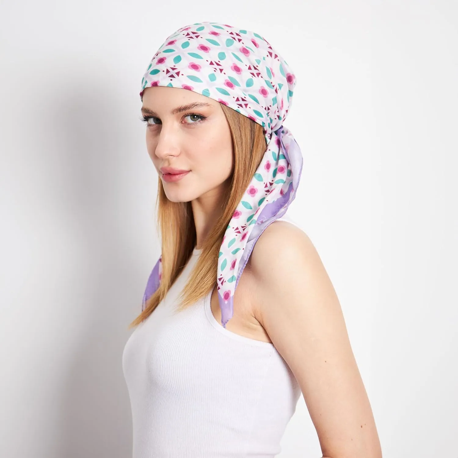 Headwear Pre Tied Head Scarves for Patterned Women Featuring | Soft Chemo Head Wear Headcover Ready Headwear