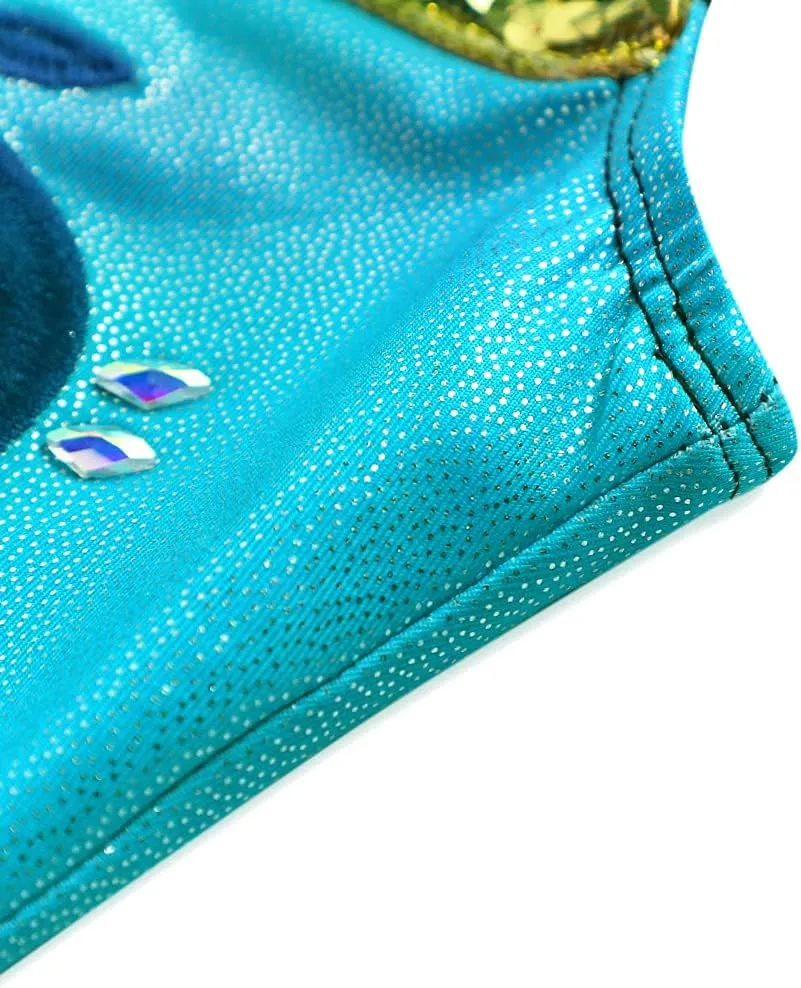HOZIY Leotards for Girls Gymnastics Kids Children Biketard Snowflake Ribbon Blue Purple Hot Pink Sparkle