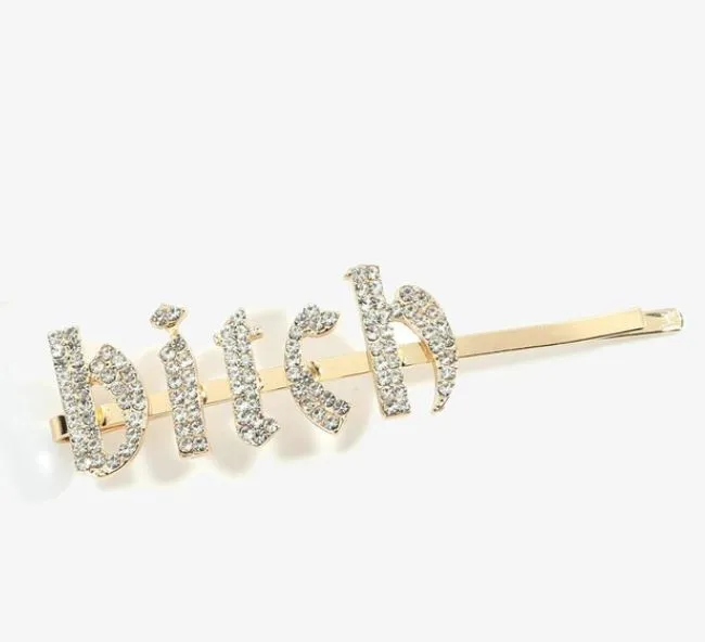 IN STOCK BLING HAIR PINS - GIRLY FONT