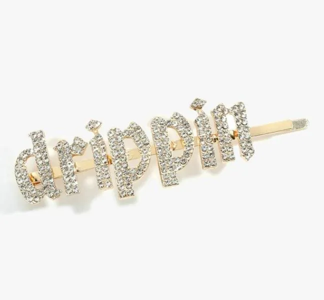 IN STOCK BLING HAIR PINS - GIRLY FONT