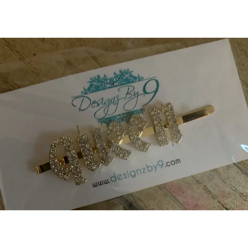 IN STOCK BLING HAIR PINS - GIRLY FONT