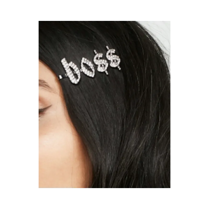 IN STOCK BLING HAIR PINS - GIRLY FONT