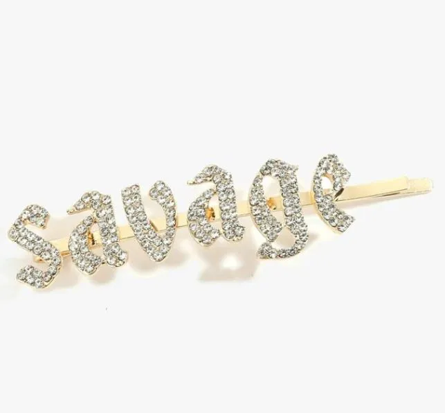 IN STOCK BLING HAIR PINS - GIRLY FONT