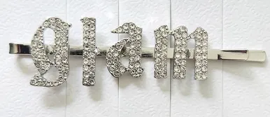 IN STOCK BLING HAIR PINS - GIRLY FONT