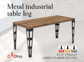 Industrial Style Table Metal Leg DXF/SVG Files for CNC Laser/Plasma Cutting. Height 700 mm / 27.5"