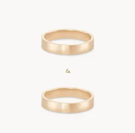 infinity love wedding band set of 2 brushed - 14k yellow gold