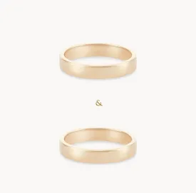 infinity love wedding band set of 2 polished - 14k yellow gold