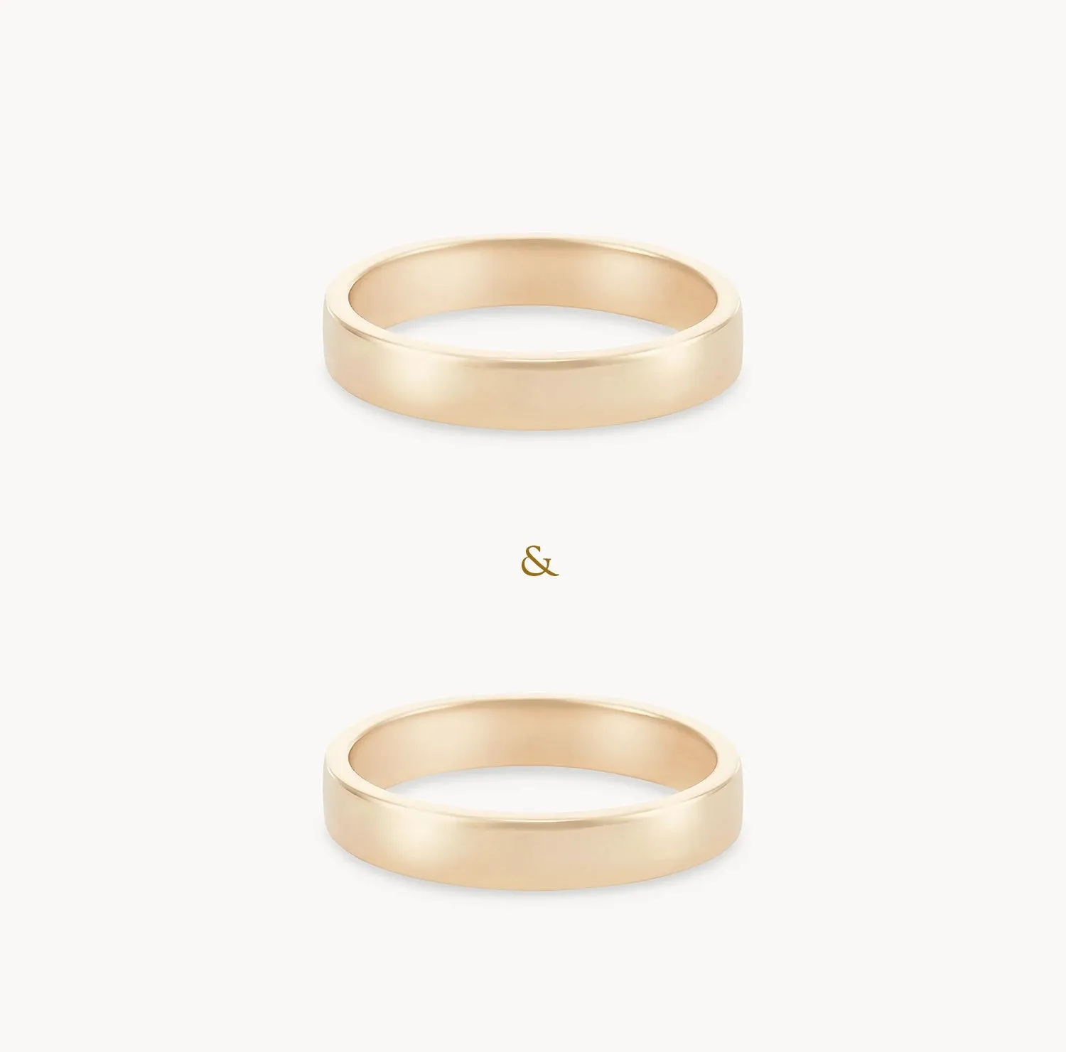 infinity love wedding band set of 2 polished - 14k yellow gold