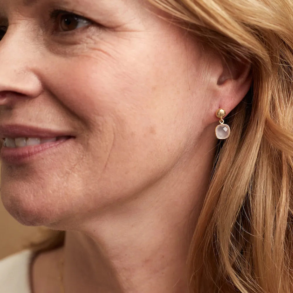 Iseo Pink Chalcedony & Gold Vermeil Earrings