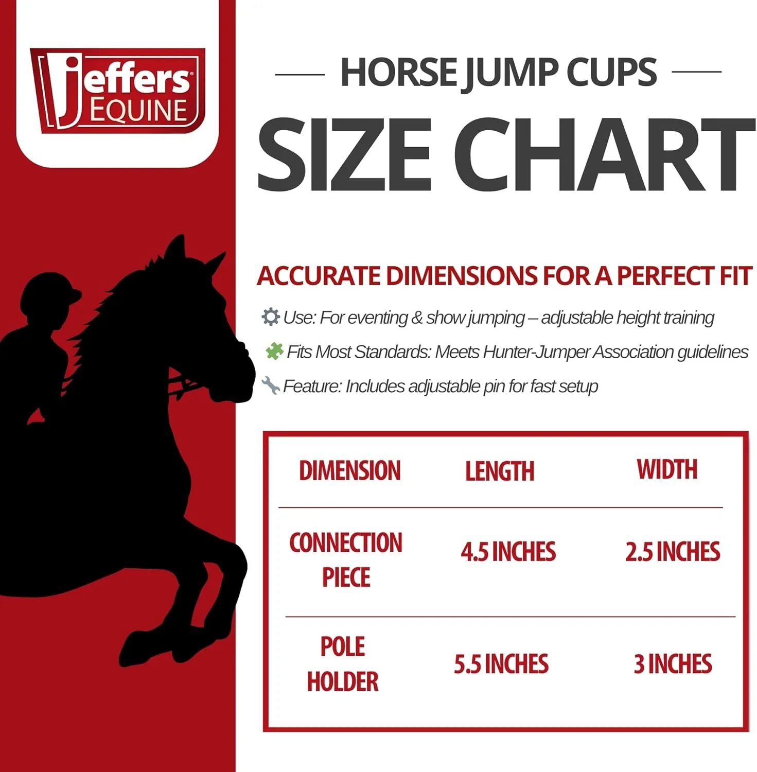 Jeffers Equine Plastic Training Jump Cups for Horses with Pins, Black  Heavy Duty Horse Jump Cups for Training, Arena Obstacles, Hunter Jumper, Equestrian Equipment, Riding Accessories, Pair, 6 Pack