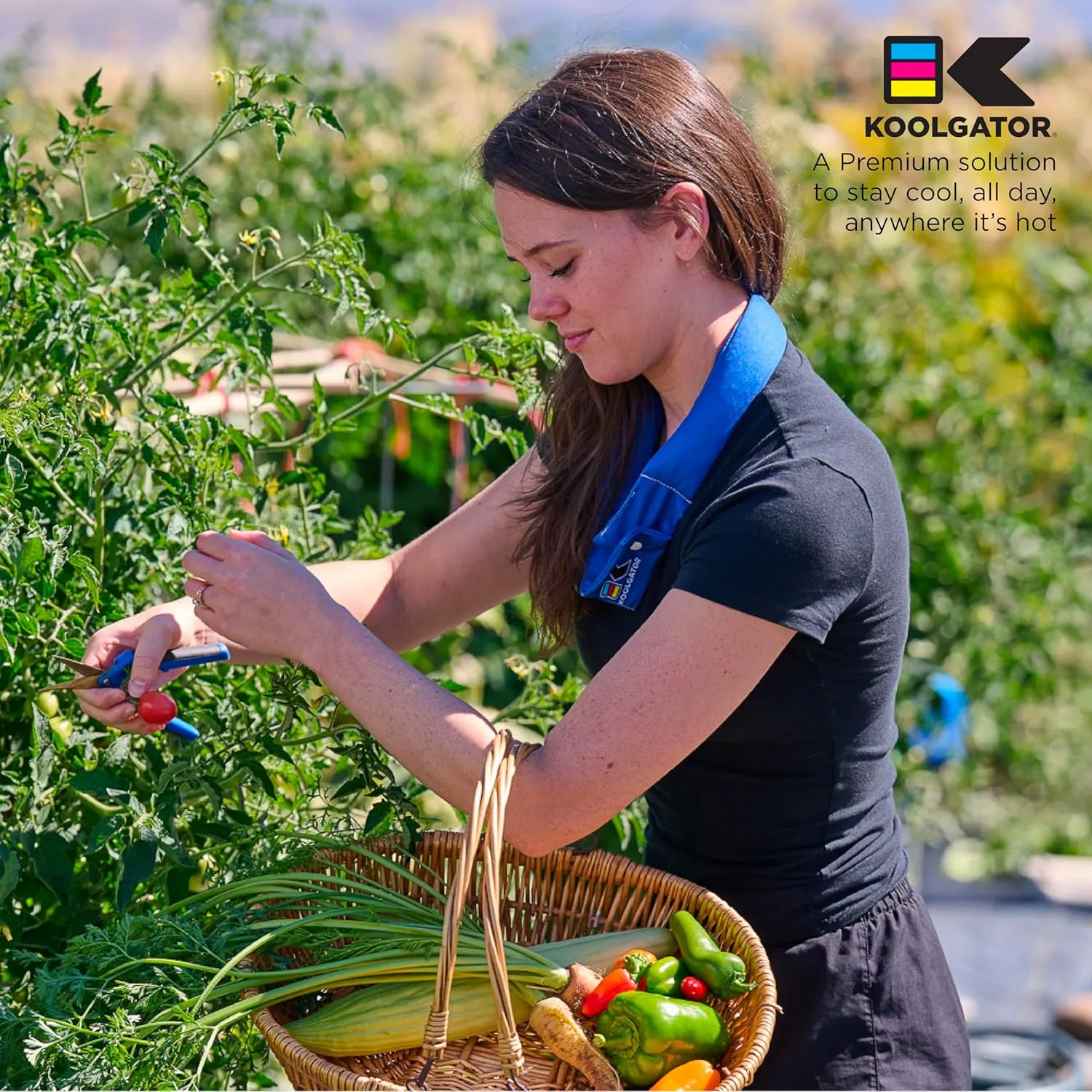KOOLGATOR Evaporative Cooling Neck Wrap - Keep Cool in The Heat, Summer Cooling Accessories, Long Lasting, Reusable & Breathable, Available in 1, 3, or 5 Pack (Flames: Blue & Red, 1 Pack)
