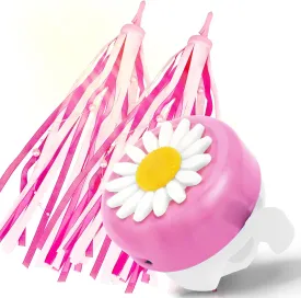 kortes 1 Pack Kids Bike Bell and 2 Pack Kids Bike Streamers for Children's Bike Accessories (Pink, Red,& Blue)