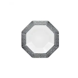 Lacetagon - 5 oz. Pearl Bowl - Silver Rim - 10 Count (Case Qty: 120)