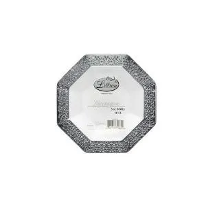 Lacetagon - 5 oz. Pearl Bowl - Silver Rim - 10 Count (Case Qty: 120)