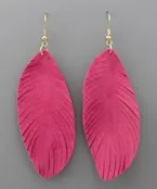 Leather Feather Earrings