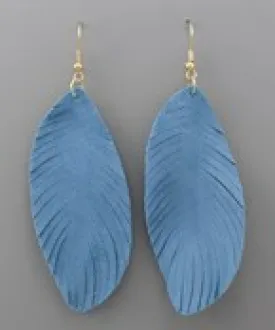 Leather Feather Earrings