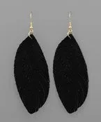 Leather Feather Earrings