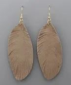 Leather Feather Earrings