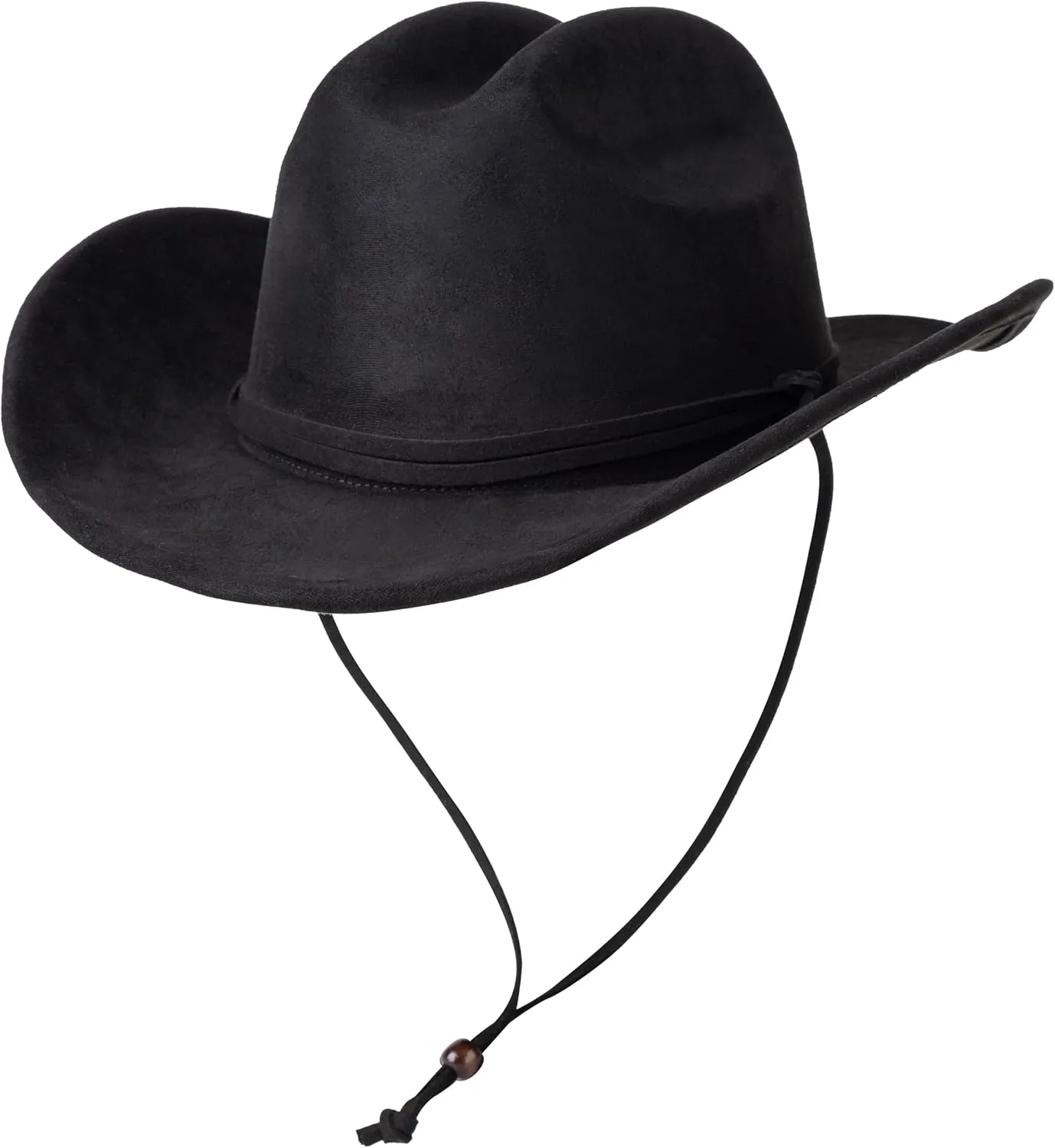 Lisianthus Women Men Wide Brim Suede Western Cowboy Cowgirl Hat with Wind Lanyard