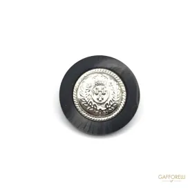 Metal and Polyester Button with Central Emblem - Art. D199