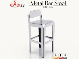 Metal Bar Backrest Stool CNC Plasma/Laser Cutting DXF/SVG Files. Height 760 mm (30")
