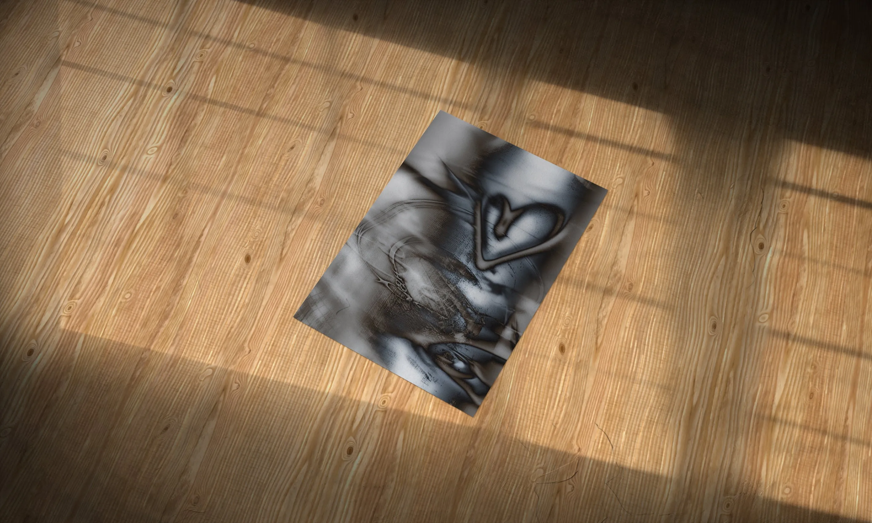Metal Heart Y2K Aesthetic Metal Poster