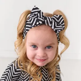 Monochrome Chevron Luxe Bow Headband