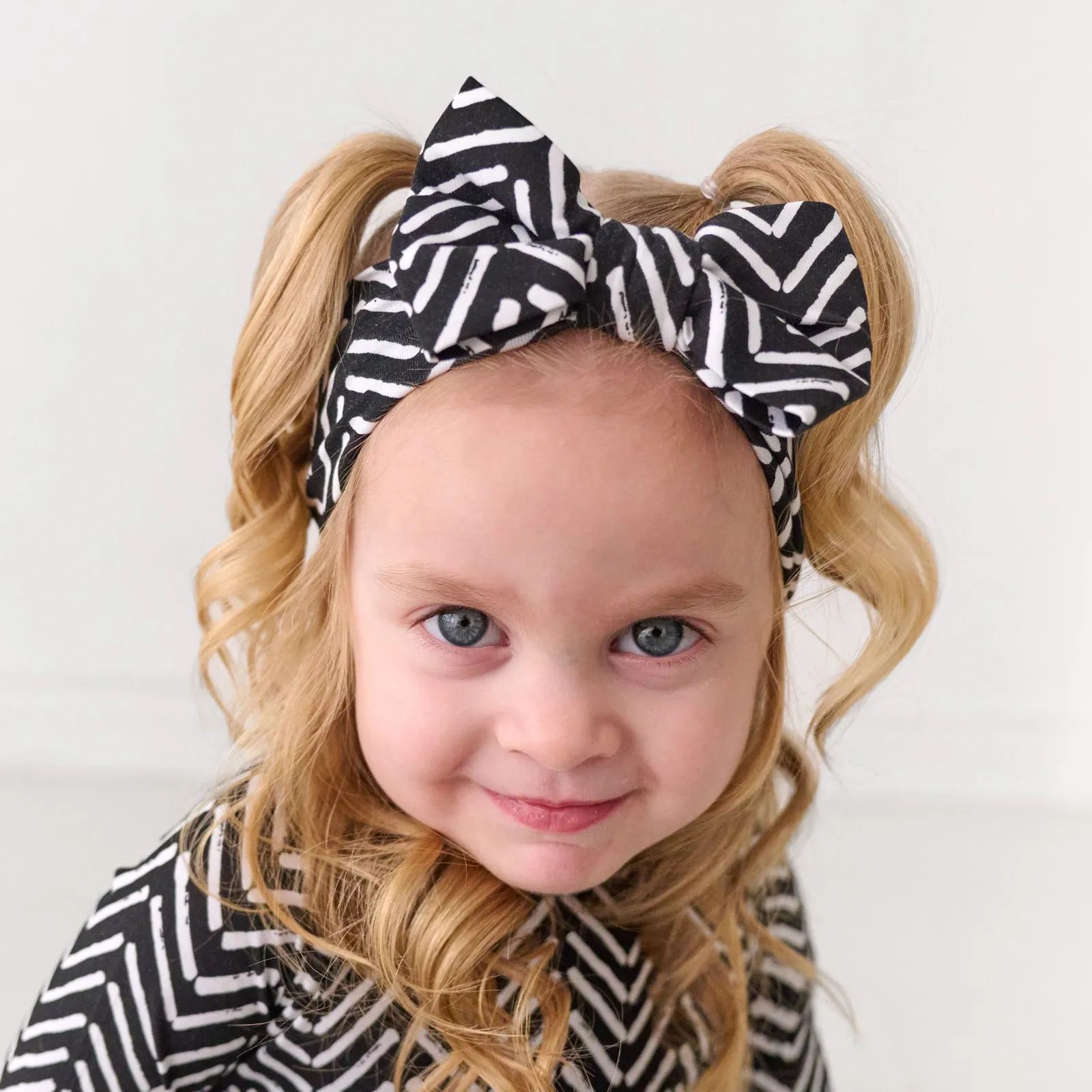 Monochrome Chevron Luxe Bow Headband