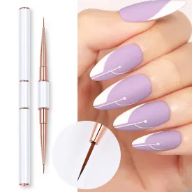 Nail Art Liner Brush White and Rose Gold with Double Head