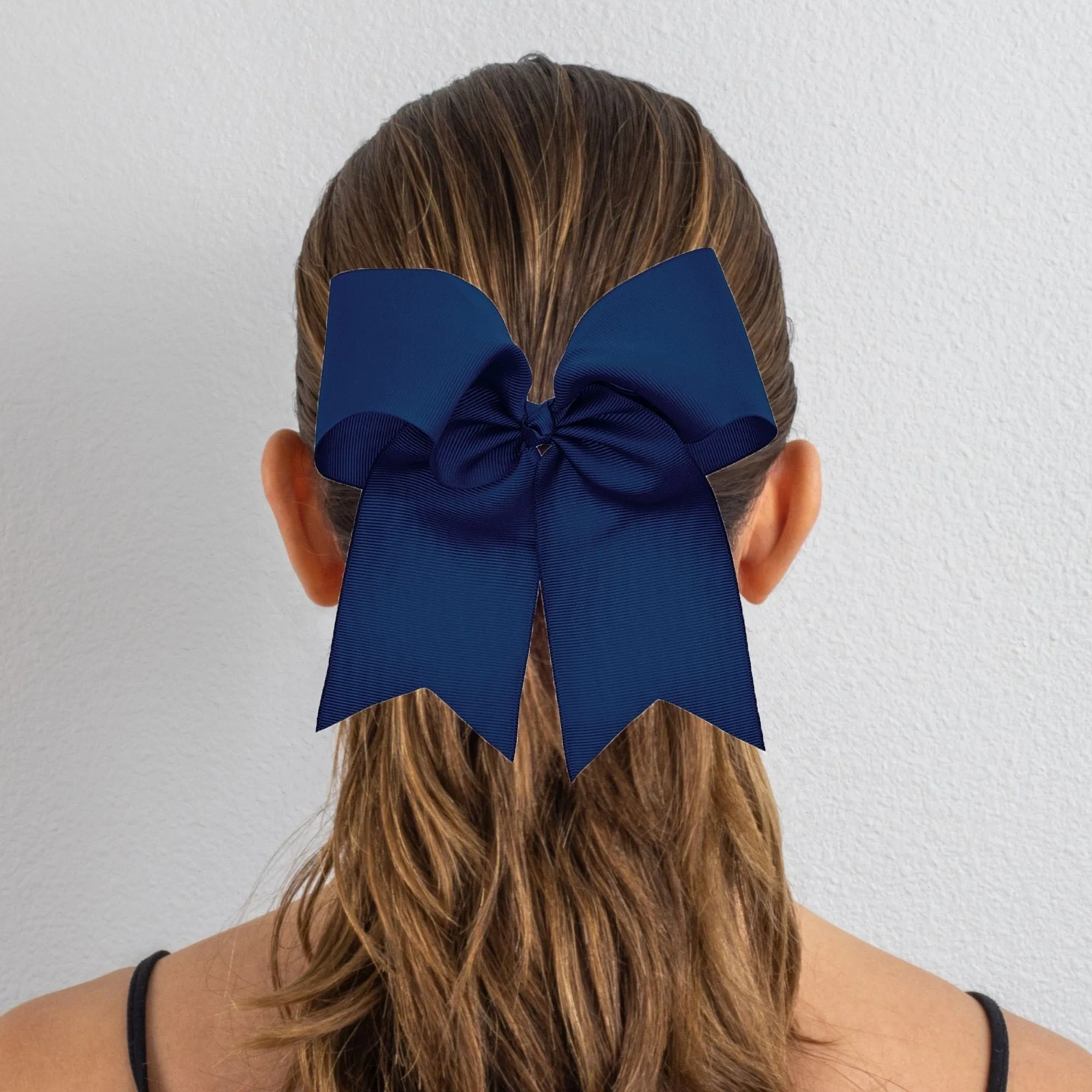 Navy Clip Hair Bow