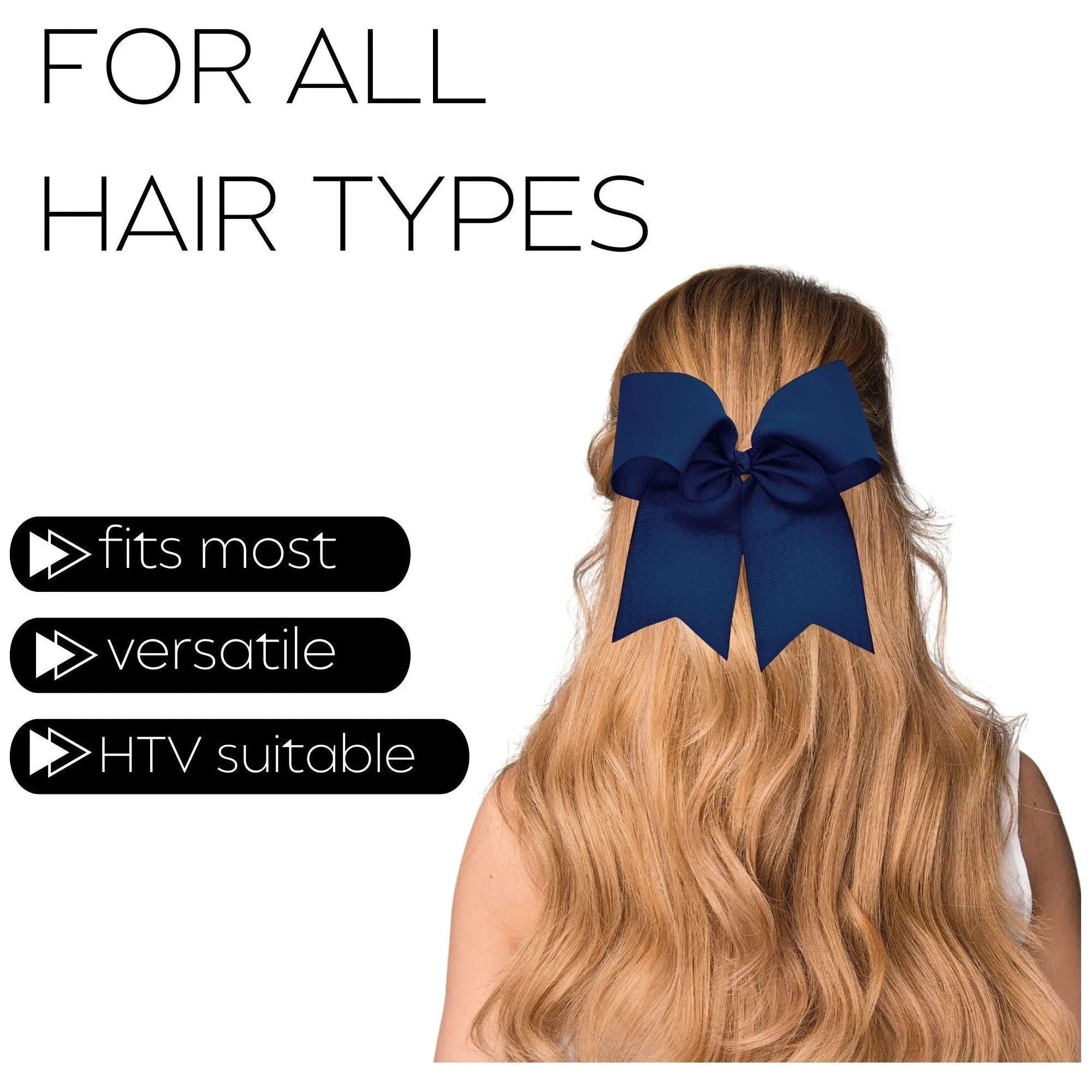 Navy Clip Hair Bow