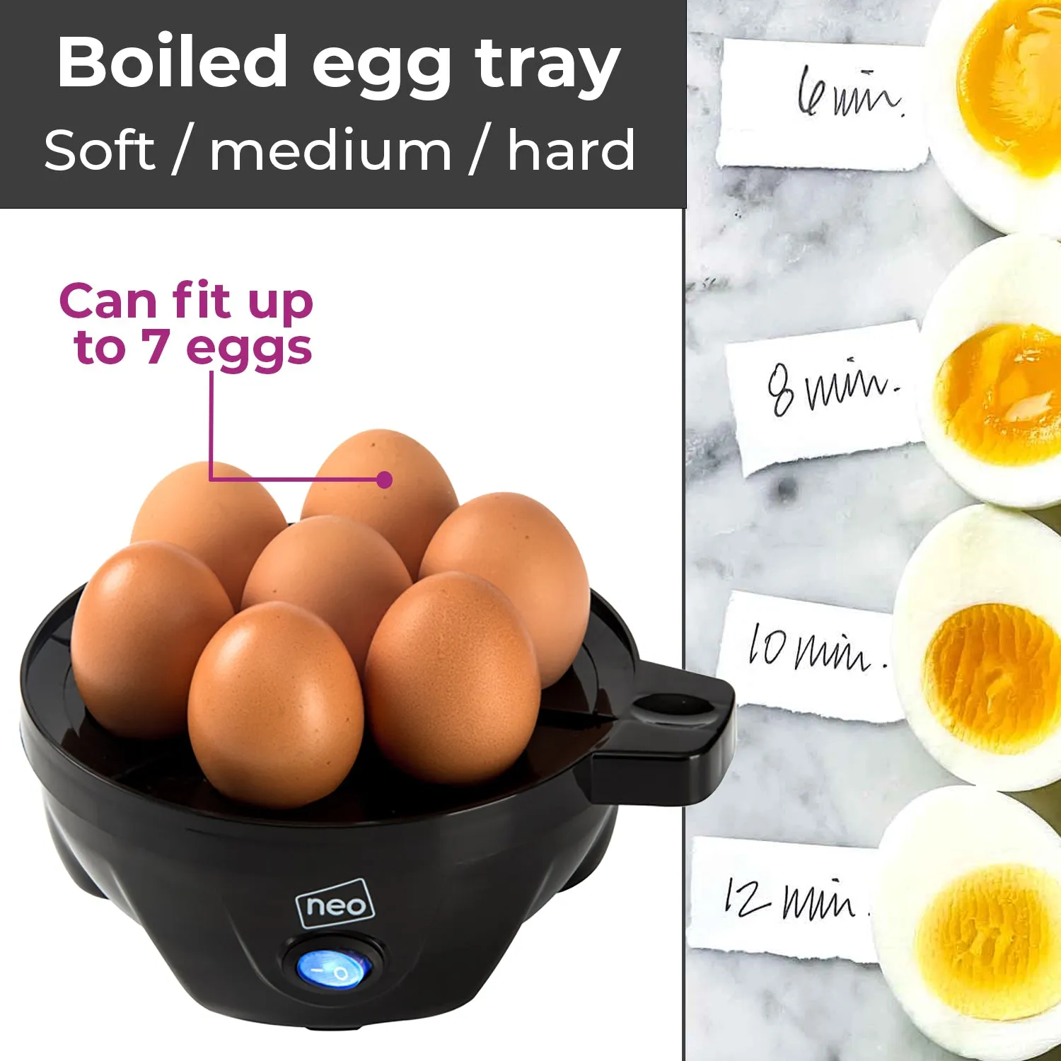 Neo Clear Electric Egg Boiler Poacher and Steamer