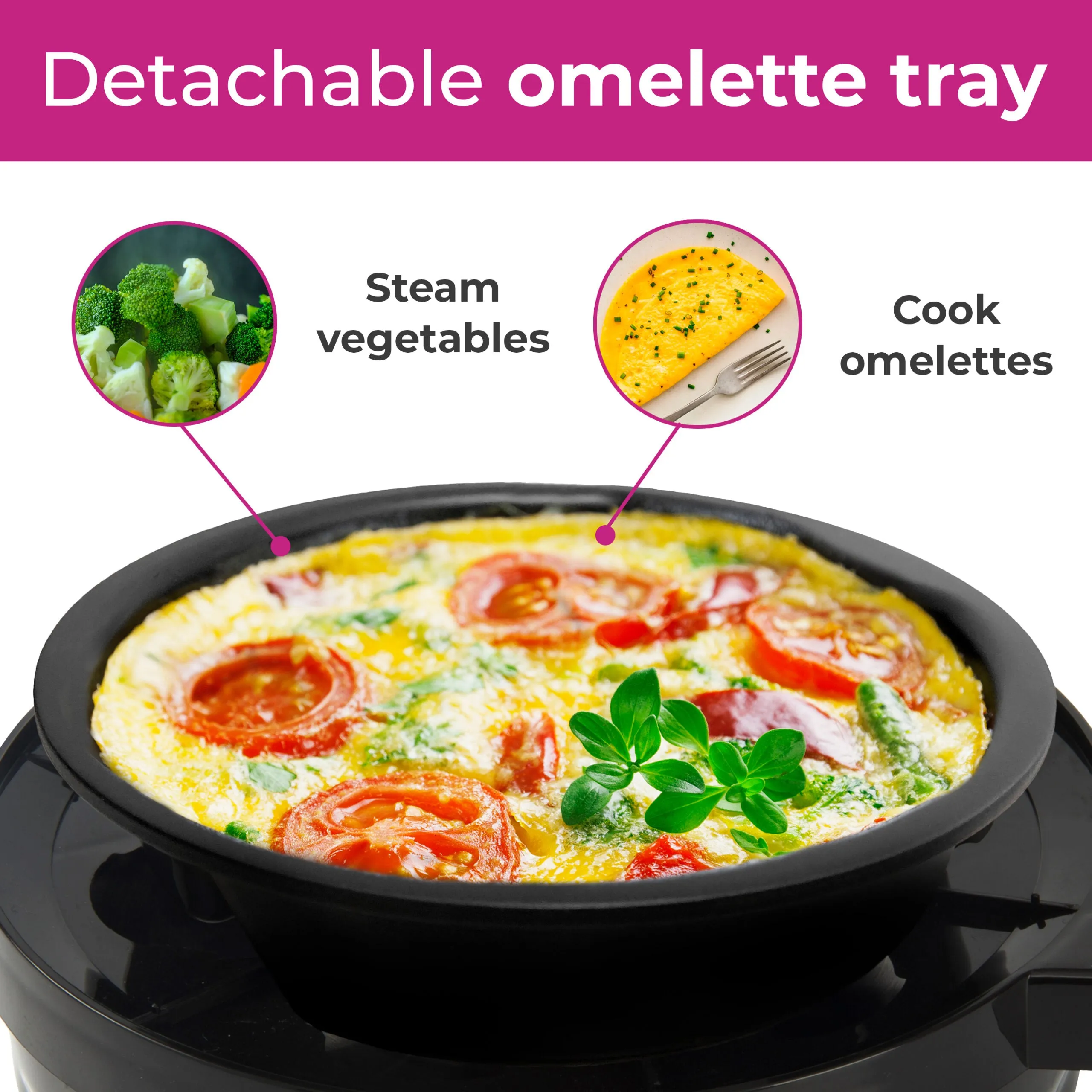 Neo Clear Electric Egg Boiler Poacher and Steamer