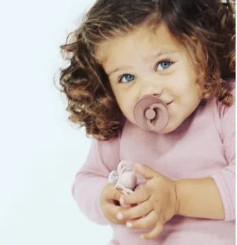 Nibbling Bibs Twin Dummy Pack Size 2 Dusky Lilac/ Heather