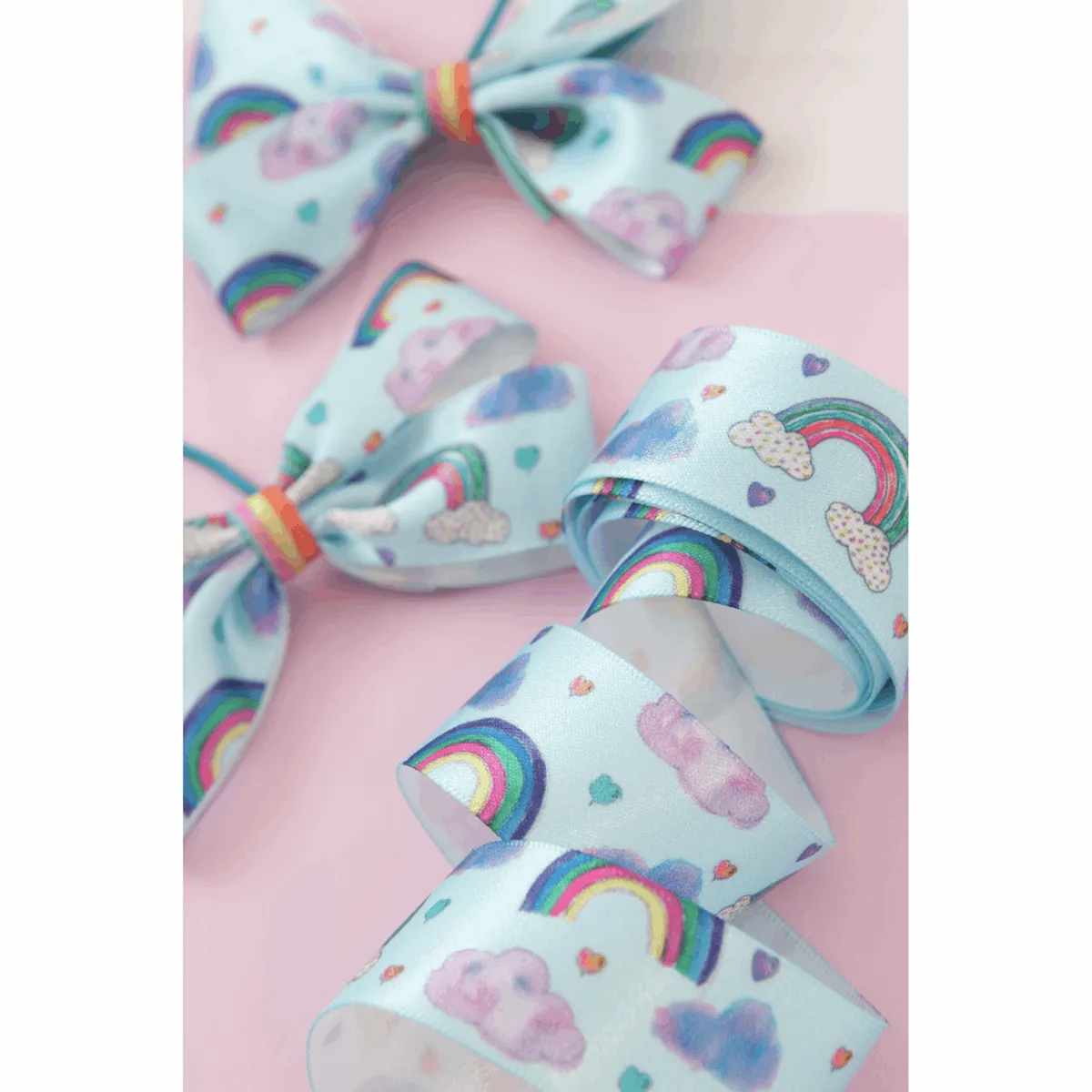 Novelty Satin Ribbon - Rainbow In The Sky