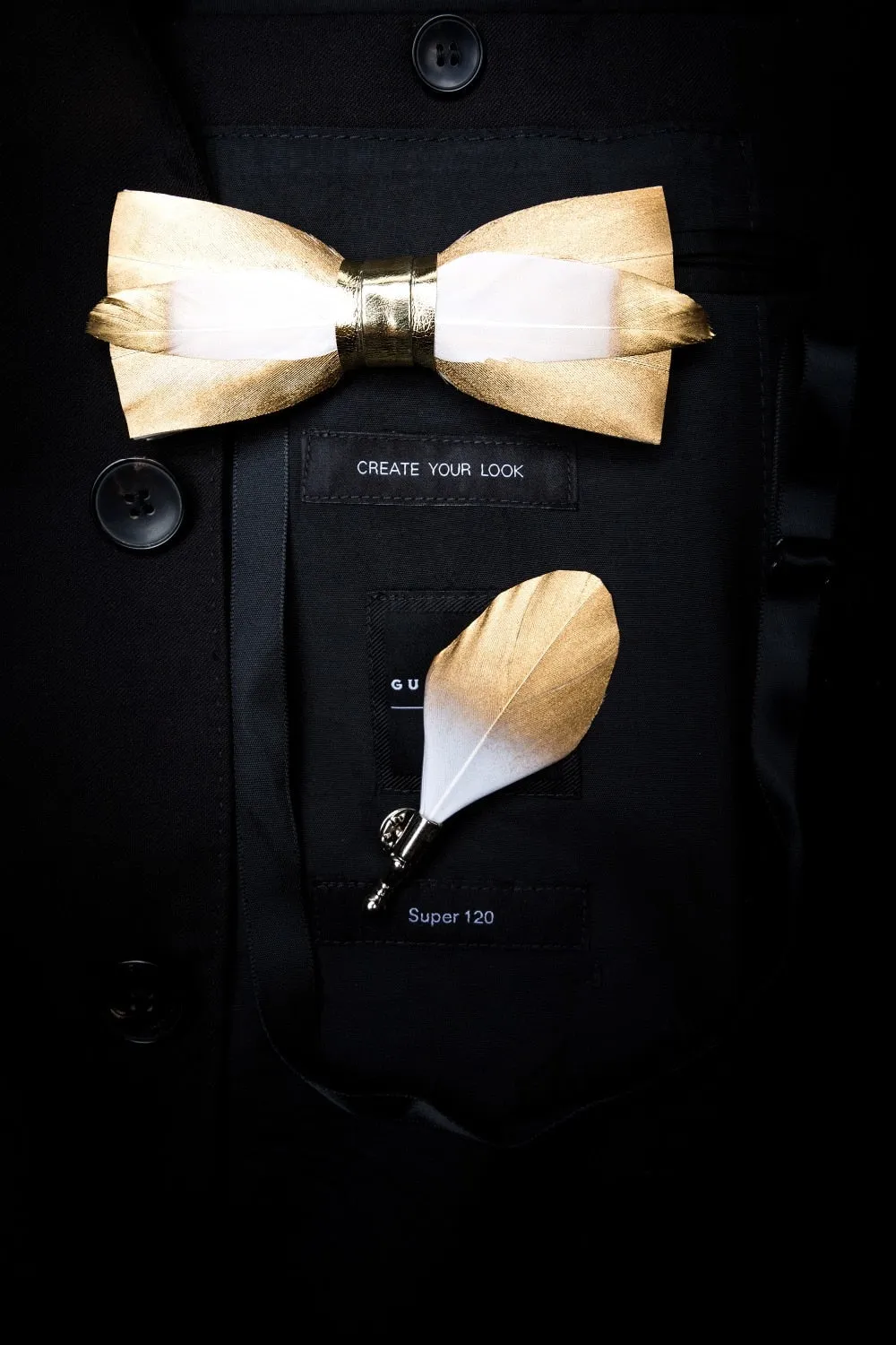 Ophir Feather Bow Tie Set