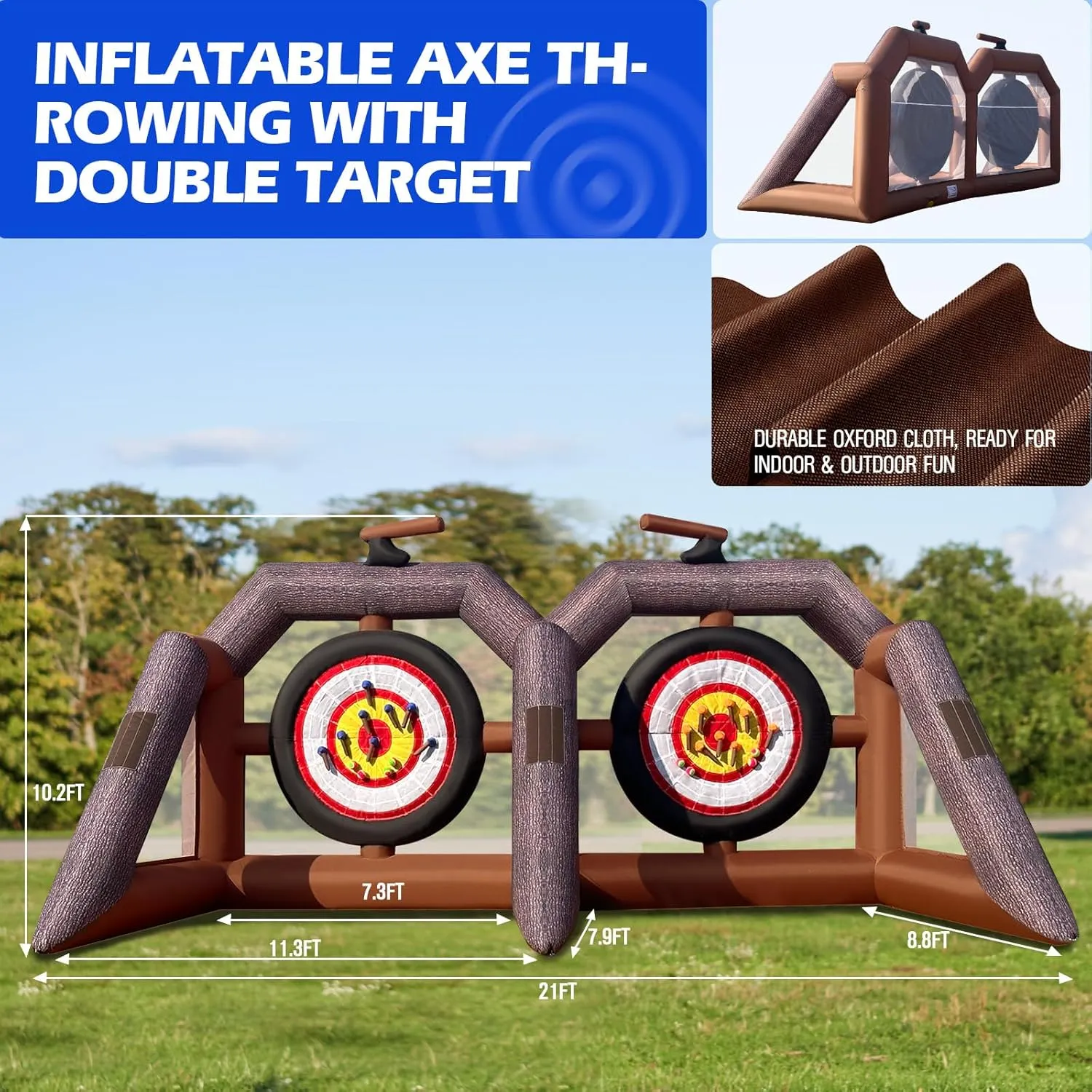 OZIS Inflatable Axe Throwing Game Inflatable Ball Toss Target Dart Board for Backyard School Team Birthday Party Events Outdoor Indoor