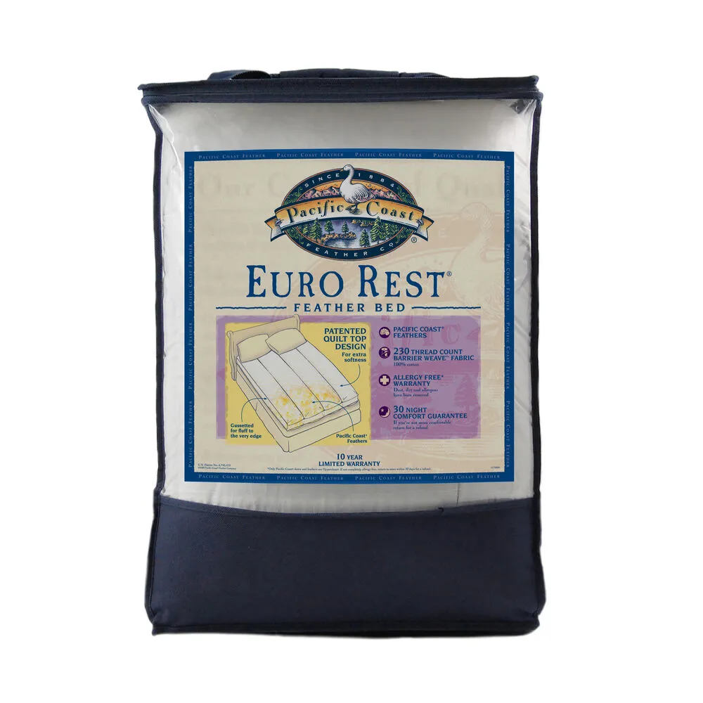Pacific Coast Feather Baffle Channel Euro Rest Feather Bed - Retail Version of the Feather Bed Used in Many Ritz-Carlton<sup>®</sup> Properties