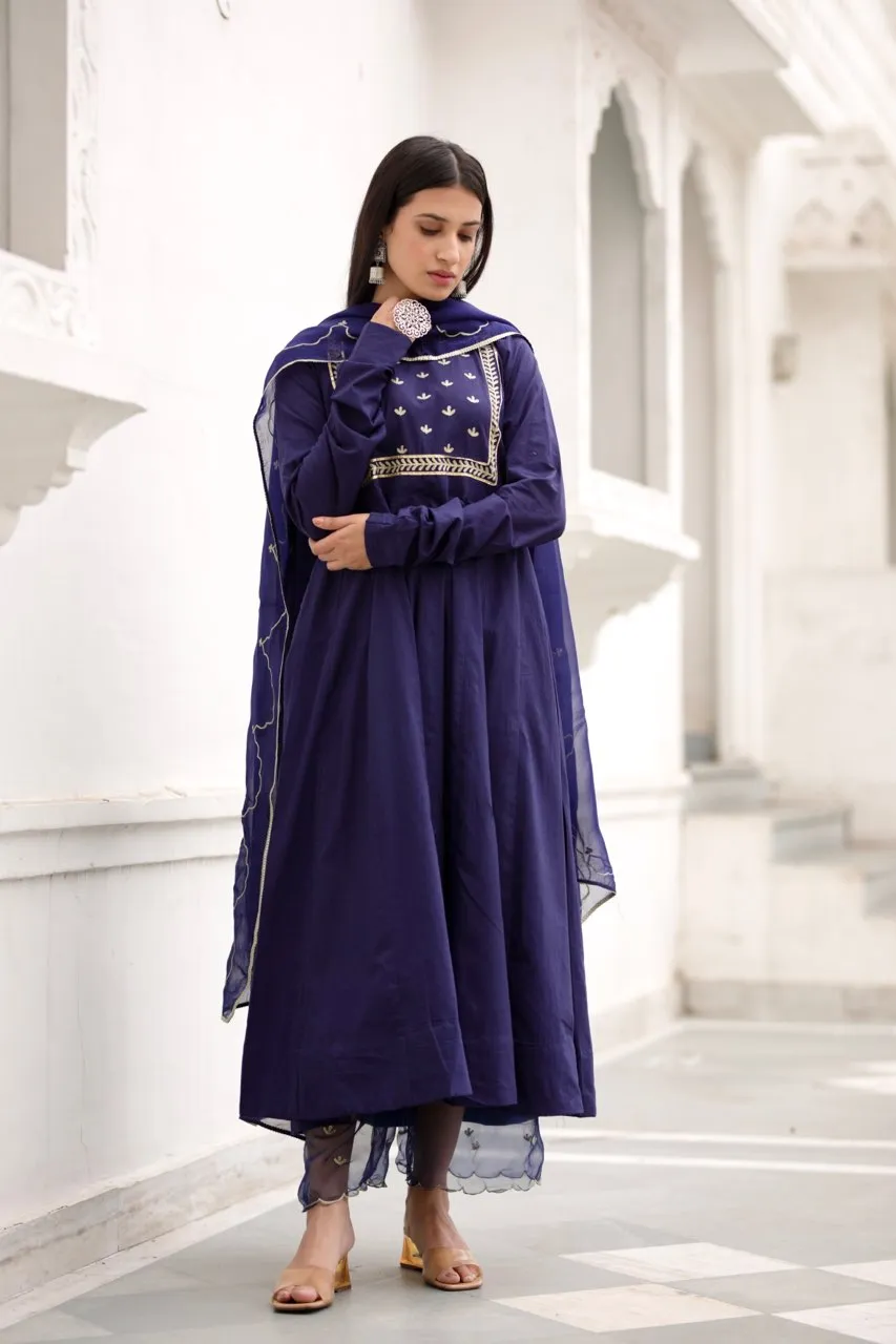 Pakeezah indigo blue cotton set