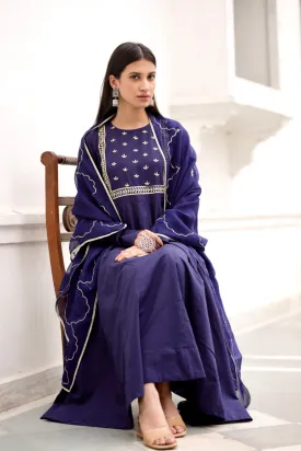 Pakeezah indigo blue cotton set