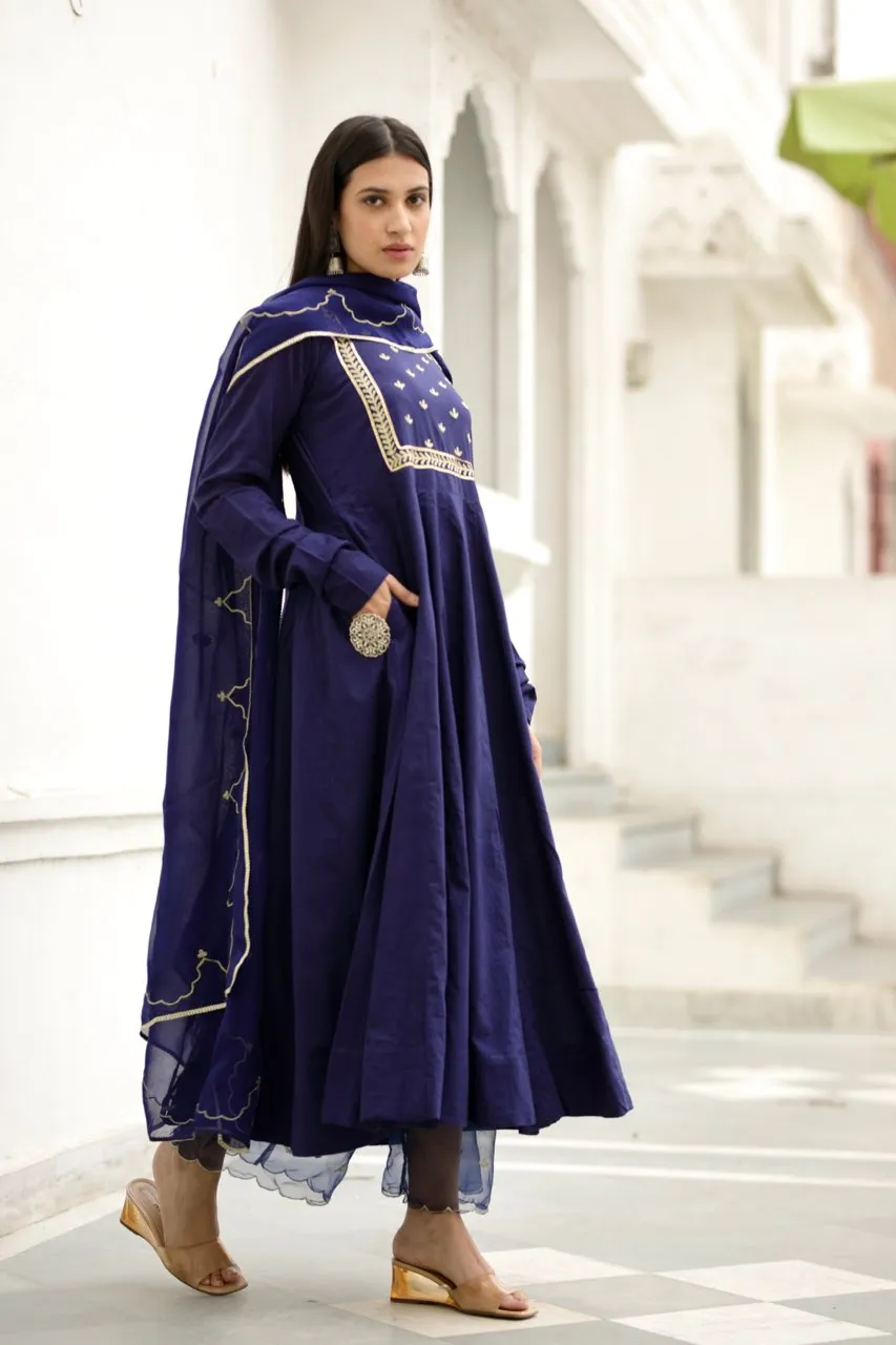Pakeezah indigo blue cotton set