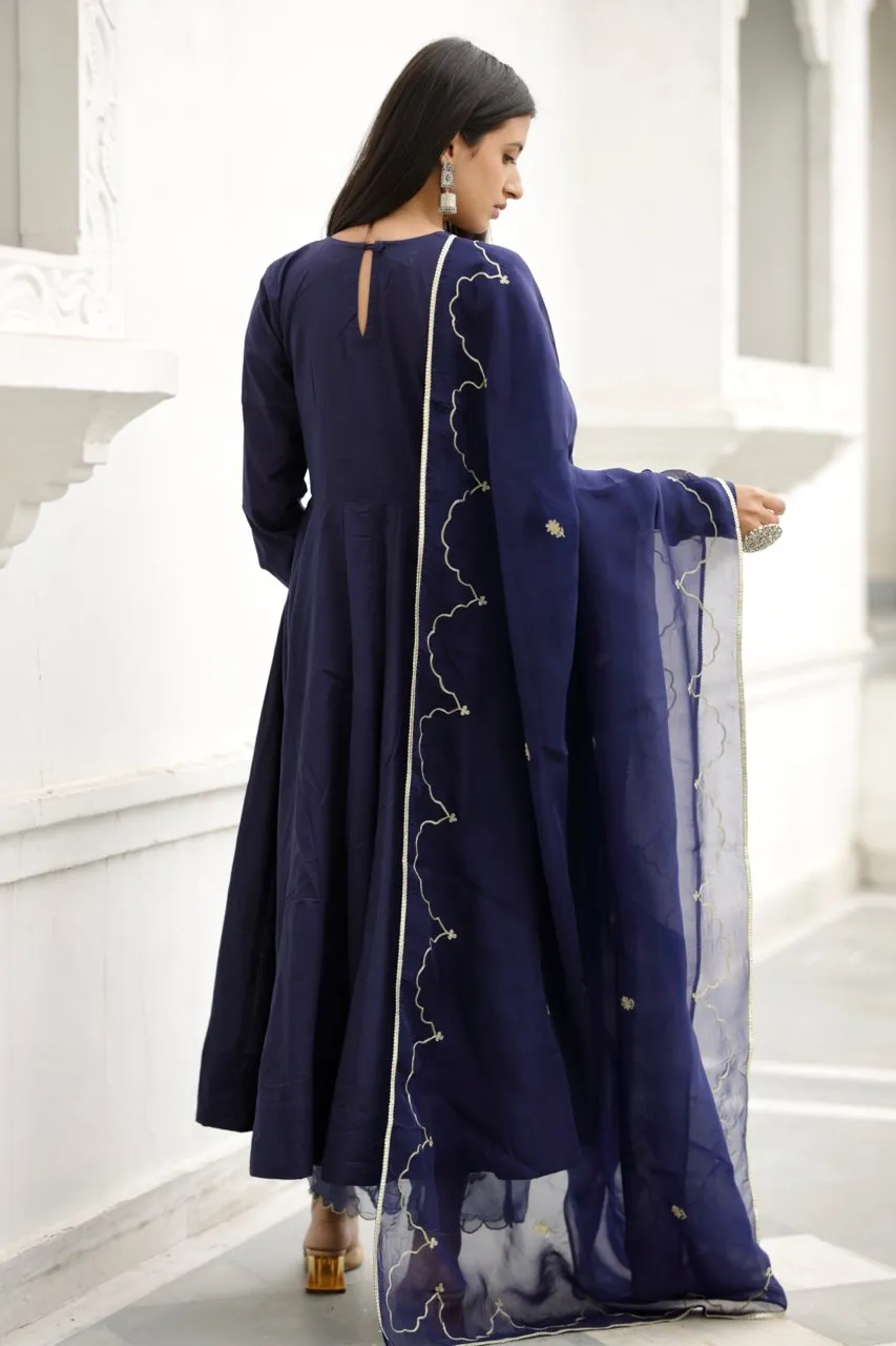 Pakeezah indigo blue cotton set