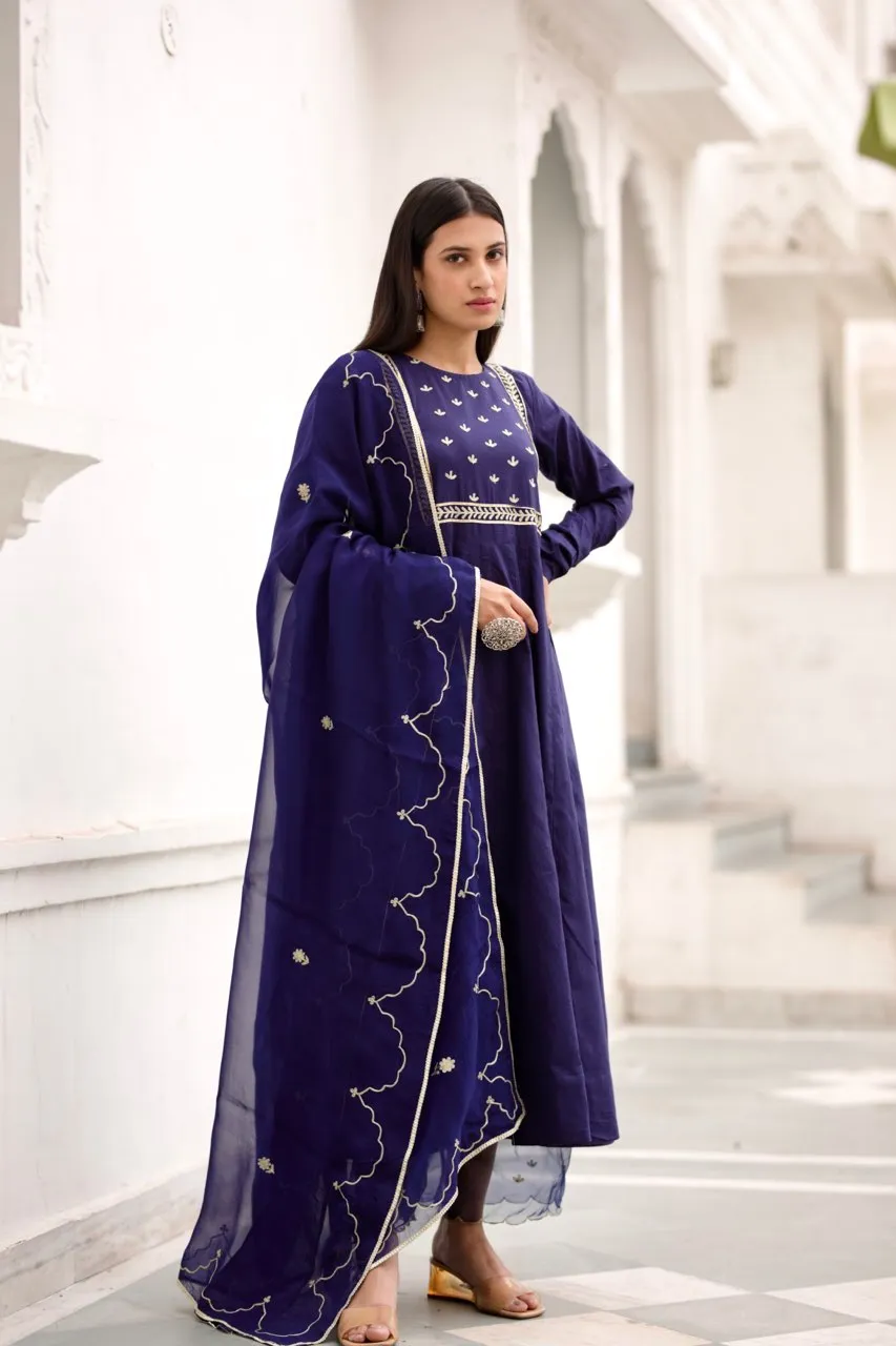 Pakeezah indigo blue cotton set