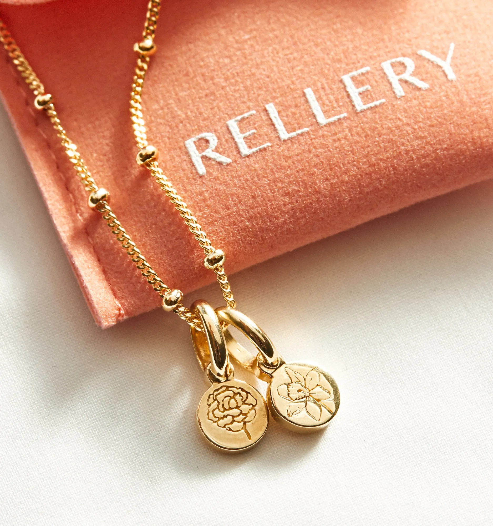 Peony Flower Necklace - September