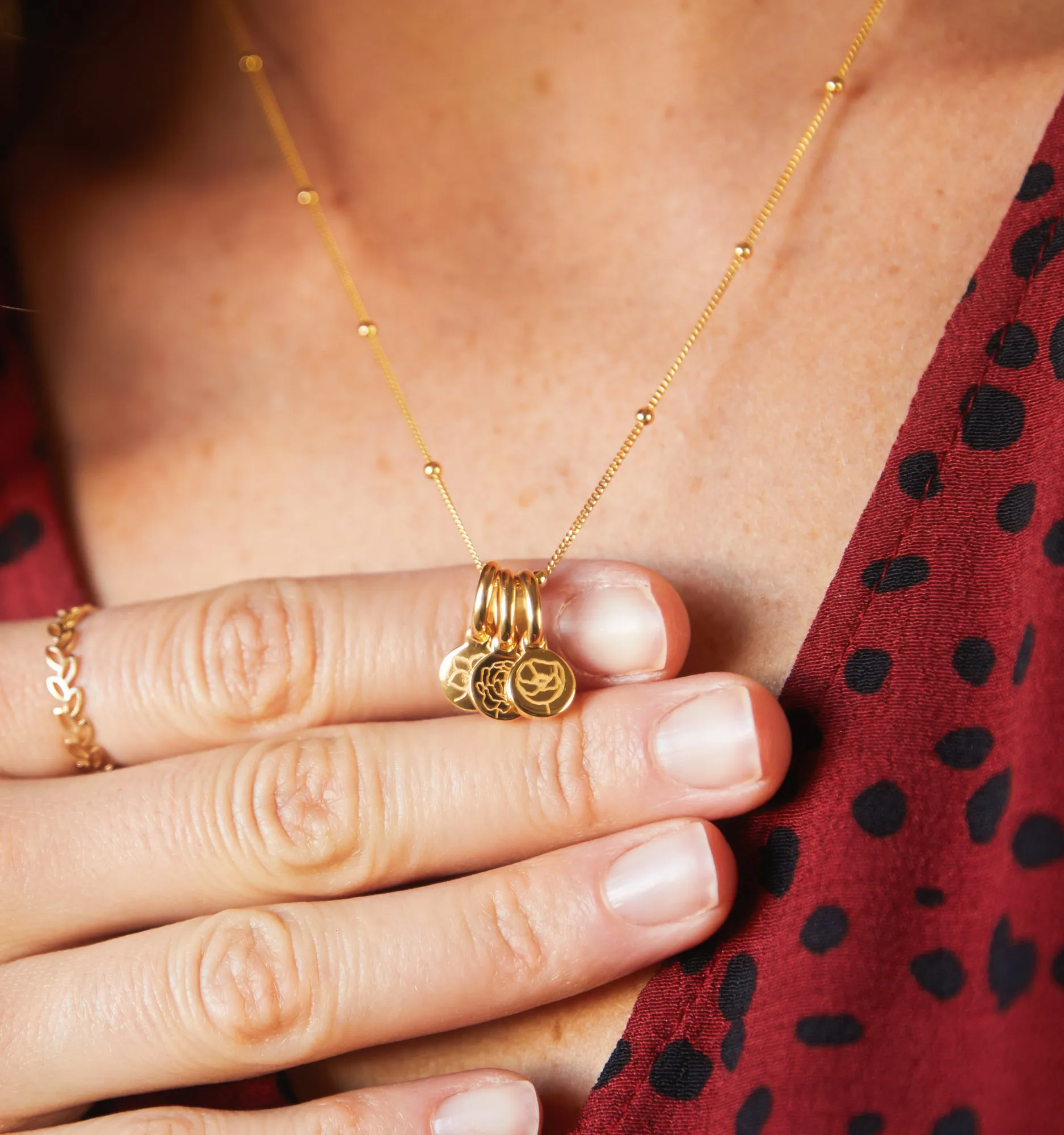 Peony Flower Necklace - September