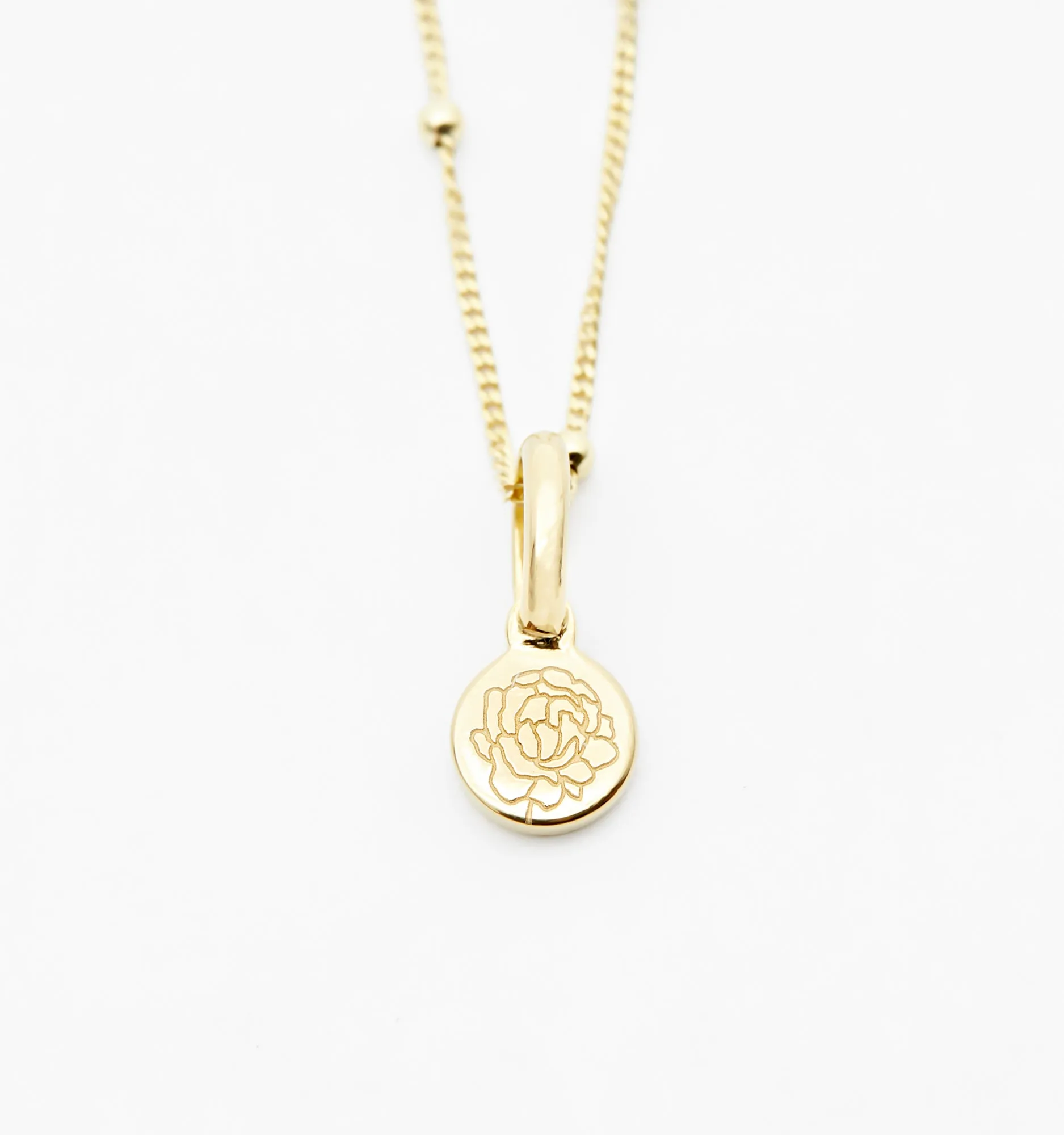Peony Flower Necklace - September