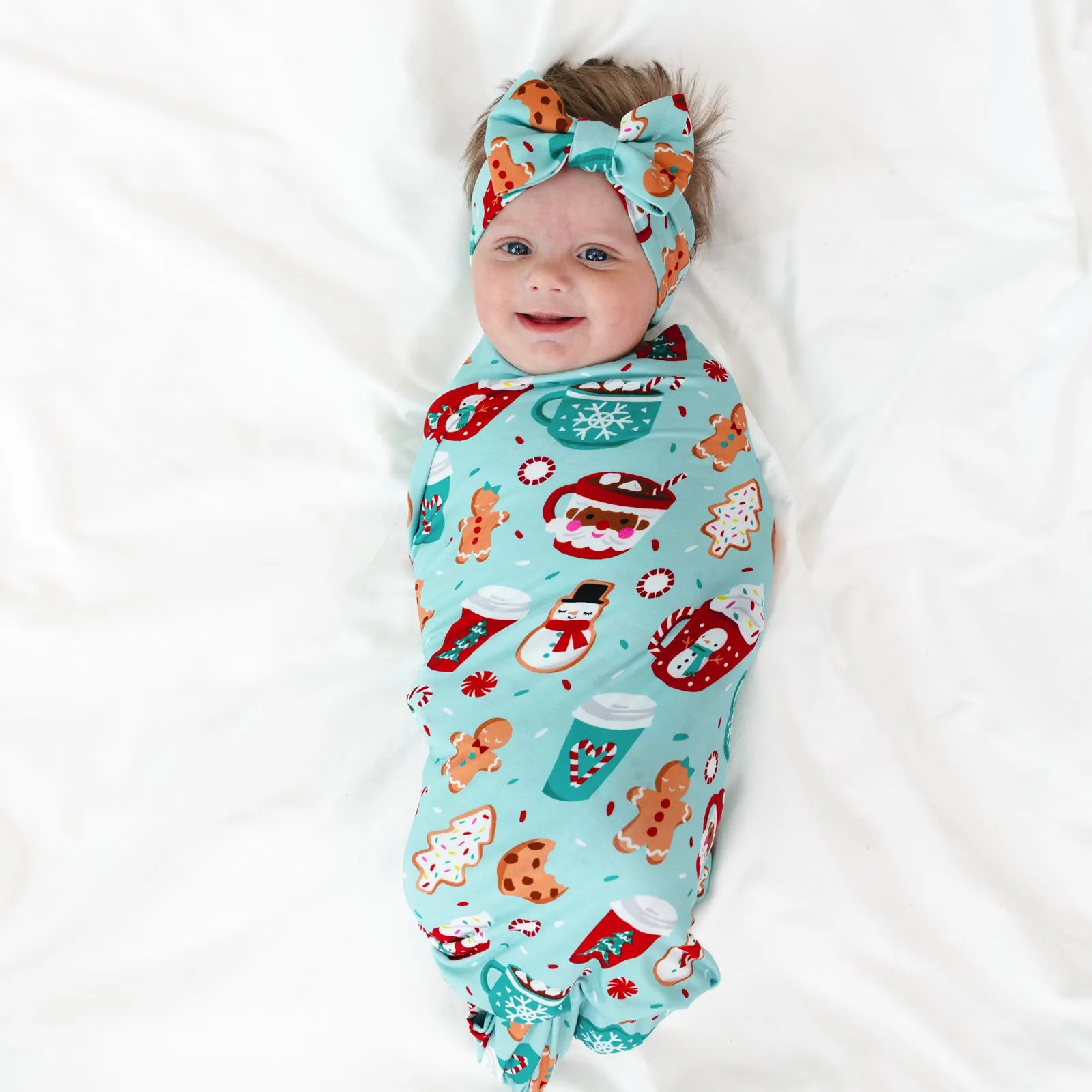 Peppermint Mocha Swaddle & Luxe Bow Headband Set