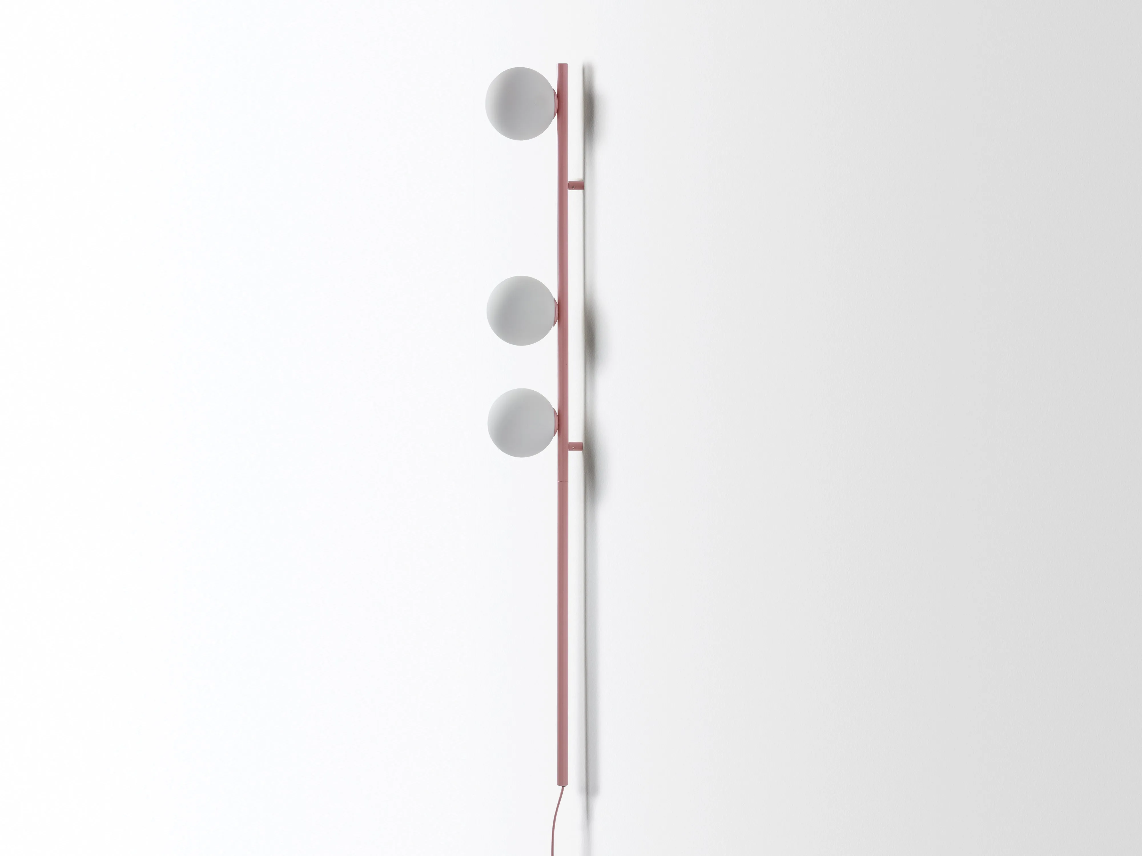 Pink bar opal ball wall light