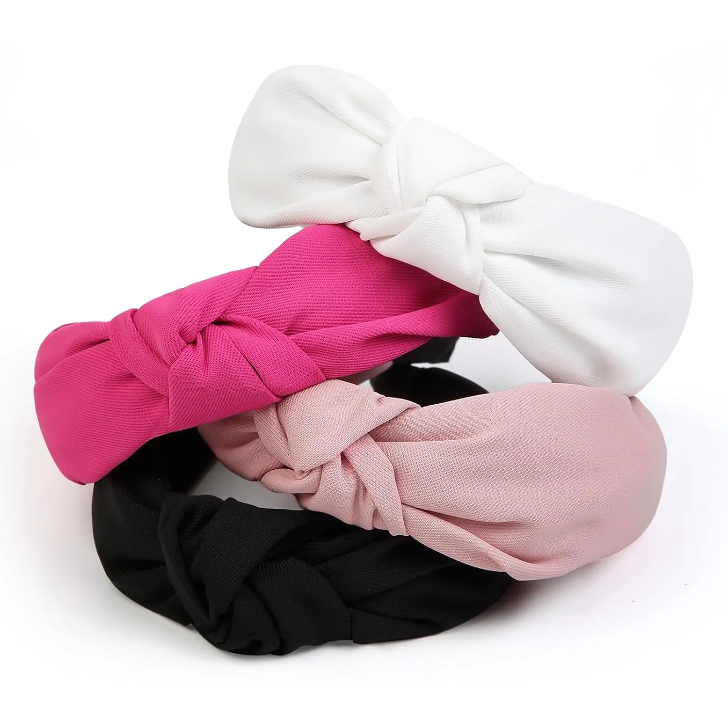 Pink Headbands for Women Girls Non Slip Cute Knotted Headbands Fashion Womens Headband Wide Top Knot Hairband for Womens Hair Pink Girls Hair Accessories for Women Valentines Day Head bands