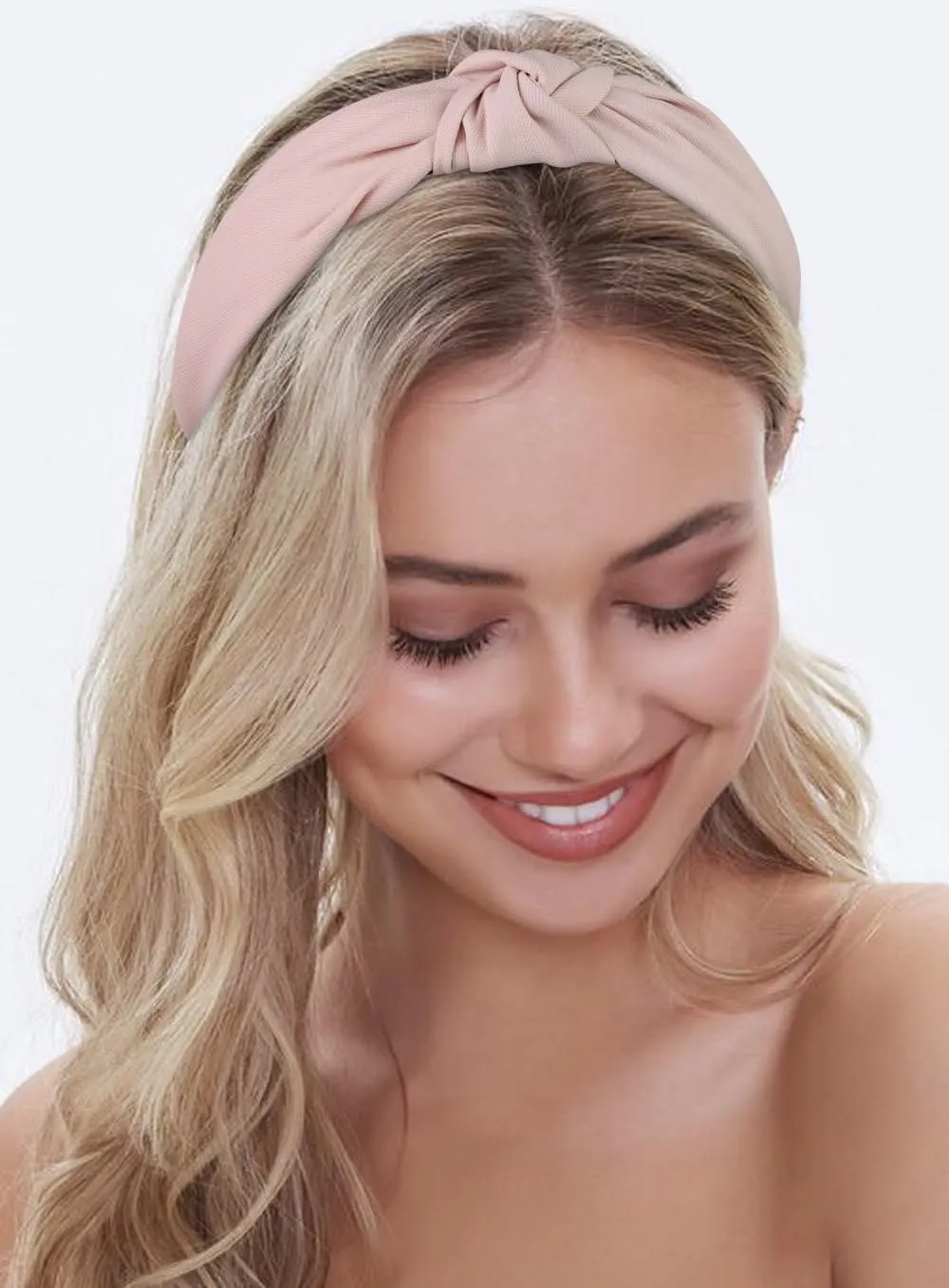 Pink Headbands for Women Girls Non Slip Cute Knotted Headbands Fashion Womens Headband Wide Top Knot Hairband for Womens Hair Pink Girls Hair Accessories for Women Valentines Day Head bands